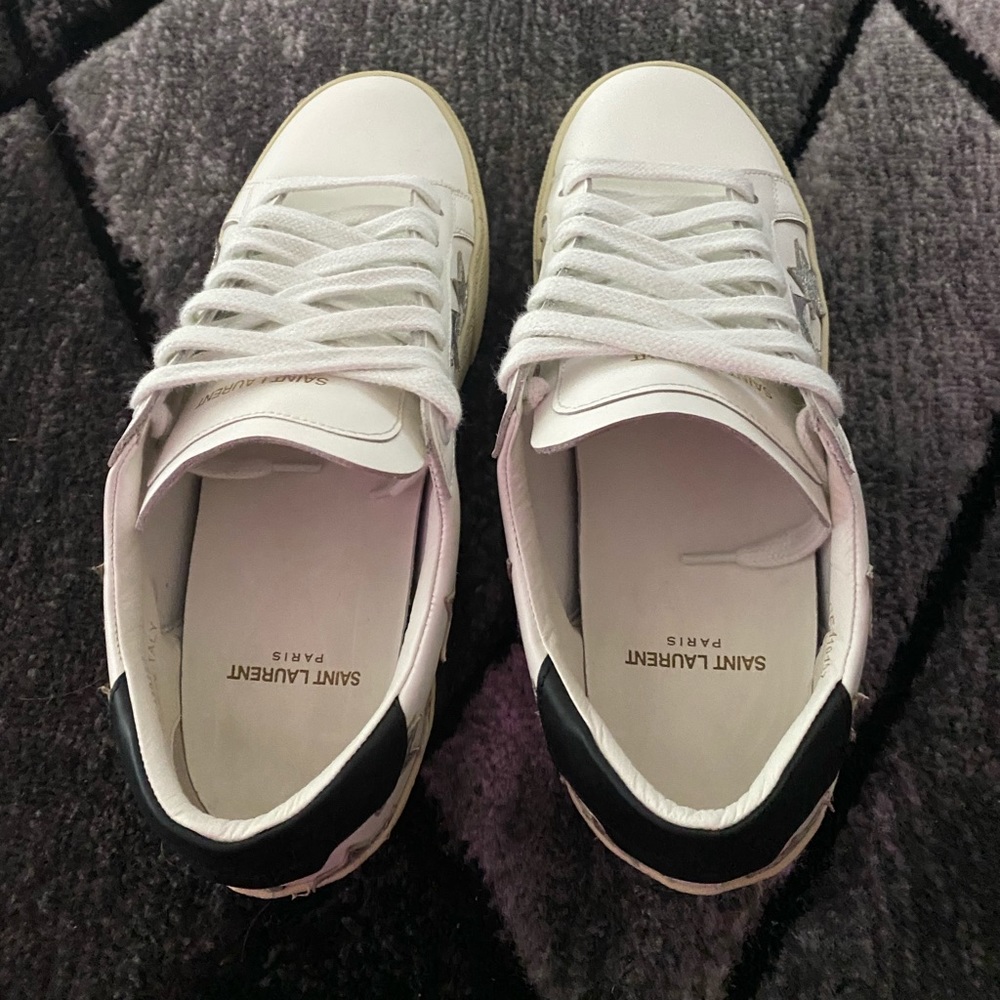 Saint Laurent Star Leather Sneaker Woman’s Ysl 8 - Picture 2 of 5